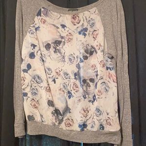 Gray and white shirt